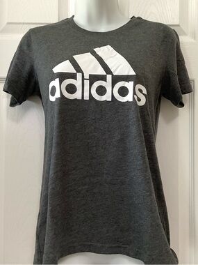 adidas Dark Grey Tee with White Logo
